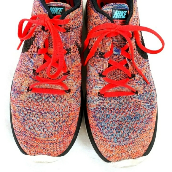 Nike Flyknit Lunar 3 Orange Running Sneakers 9.5 - Picture 3 of 5